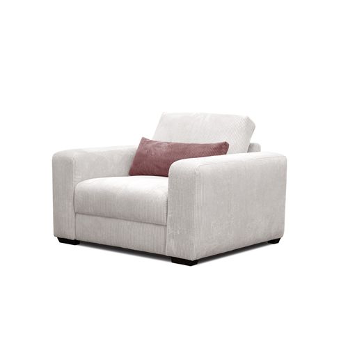 Fauteuil En Velours Côtelé Oli, Blanc Cassé
