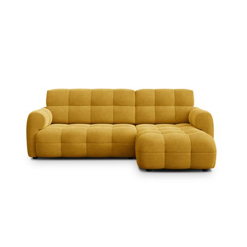 Canapé D'angle Droit 3 Places Mellow, Tissu Jaune