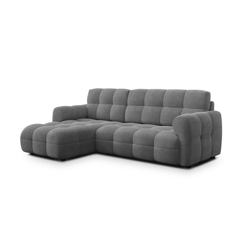 Canapé D'angle Gauche 3 Places Mellow, Tissu Gris