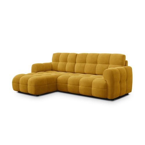 Canapé D'angle Gauche 3 Places Mellow, Tissu Jaune
