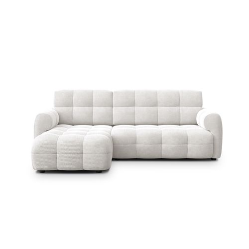 Canapé D'angle Gauche 3 Places Mellow, Tissu Crème