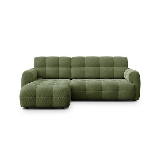 Canapé D'angle Gauche 3 Places Mellow, Tissu Vert