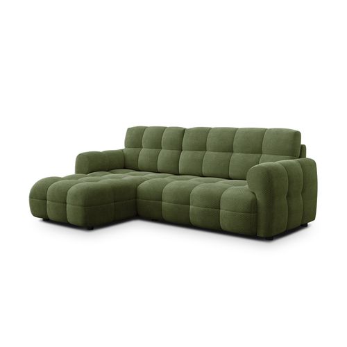 Canapé D'angle Gauche 3 Places Mellow, Tissu Vert