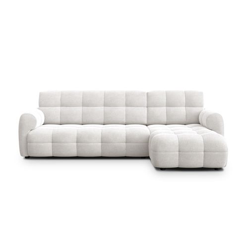 Canapé D'angle Droit 4 Places Mellow, Tissu Crème