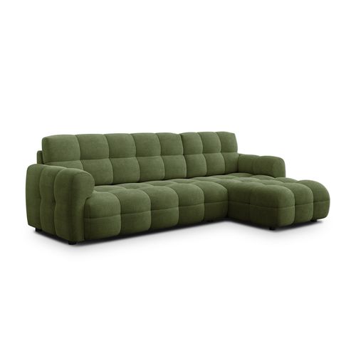 Canapé D'angle Droit 4 Places Mellow, Tissu Vert