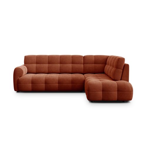 Canapé D'angle Droit 5 Places Mellow, Tissu Orange