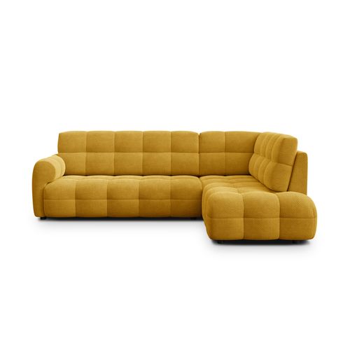 Canapé D'angle Droit 5 Places Mellow, Tissu Jaune