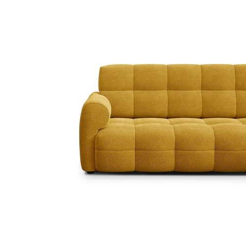 Canapé D'angle Droit 5 Places Mellow, Tissu Jaune