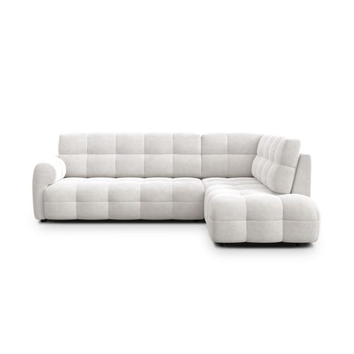 Canapé D'angle Droit 5 Places Mellow, Tissu Crème