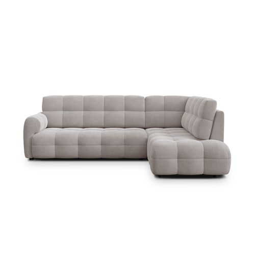 Canapé D'angle Droit 5 Places Mellow, Tissu Beige