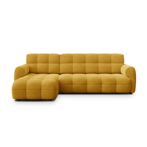 Canapé D'angle Gauche 4 Places Mellow, Tissu Jaune