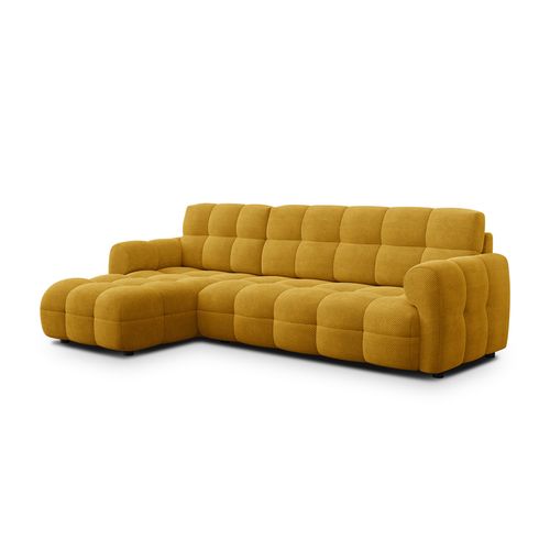 Canapé D'angle Gauche 4 Places Mellow, Tissu Jaune