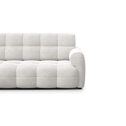 Canapé D'angle Gauche 4 Places Mellow, Tissu Crème