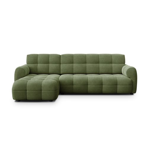Canapé D'angle Gauche 4 Places Mellow, Tissu Vert