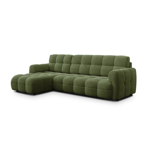 Canapé D'angle Gauche 4 Places Mellow, Tissu Vert