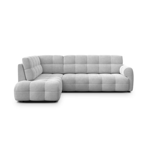 Canapé D'angle Gauche 5 Places Mellow, Tissu Gris Clair