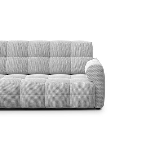 Canapé D'angle Gauche 5 Places Mellow, Tissu Gris Clair