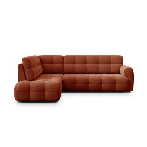 Canapé D'angle Gauche 5 Places Mellow, Tissu Orange