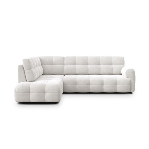 Canapé D'angle Gauche 5 Places Mellow, Tissu Crème
