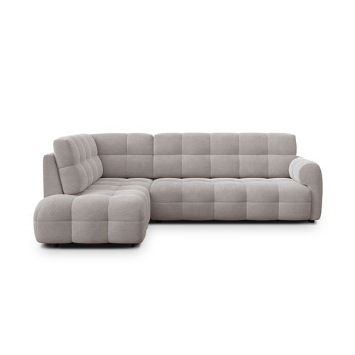 Canapé D'angle Gauche 5 Places Mellow, Tissu Beige