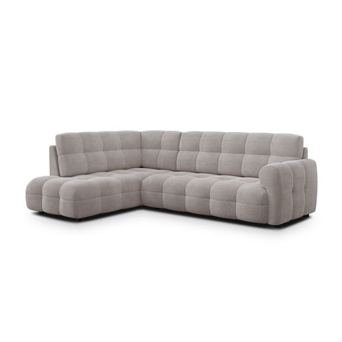 Canapé D'angle Gauche 5 Places Mellow, Tissu Beige