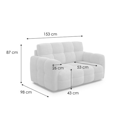 Canapé 2 Places Mellow, Tissu Beige