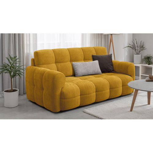 Canapé 2,5 Places Mellow, Tissu Jaune