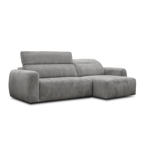 Canapé D'angle 4 Places Nero, Tissu Gris