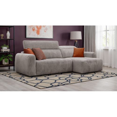 Canapé D'angle 4 Places Nero, Tissu Beige