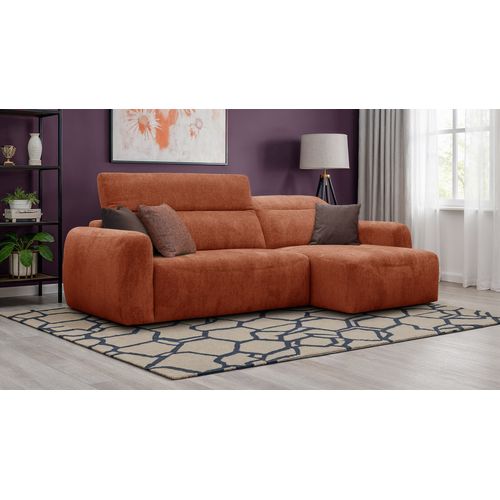 Canapé D'angle 4 Places Nero, Tissu Orange