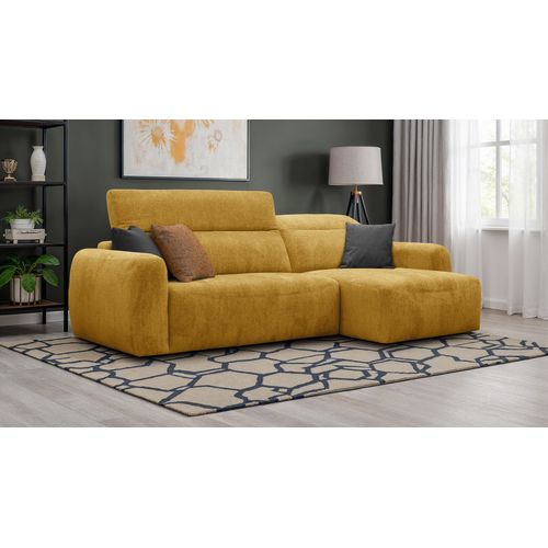 Canapé D'angle 4 Places Nero, Tissu Jaune