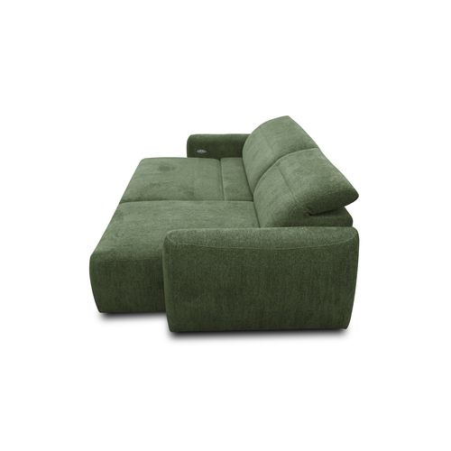 Canapé D'angle 4 Places Nero, Tissu Vert