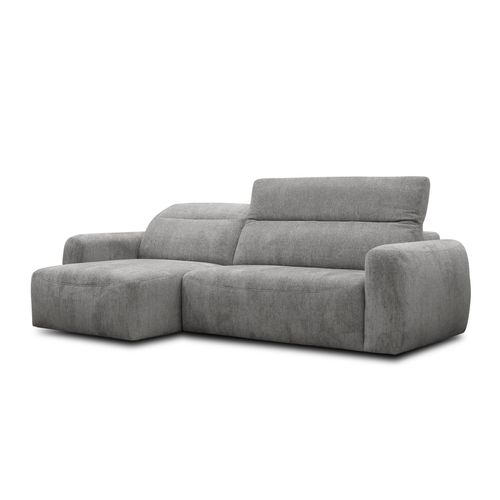 Canapé D'angle 4 Places Nero, Tissu Gris
