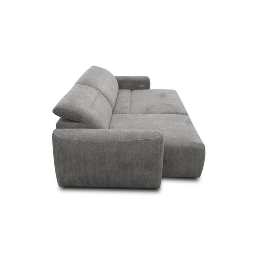 Canapé D'angle 4 Places Nero, Tissu Gris