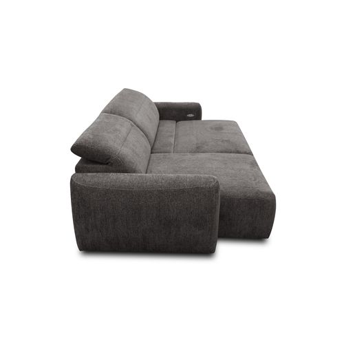 Canapé D'angle 4 Places Nero, Tissu Gris Foncé