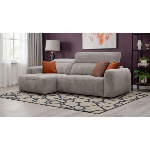 Canapé D'angle 4 Places Nero, Tissu Beige