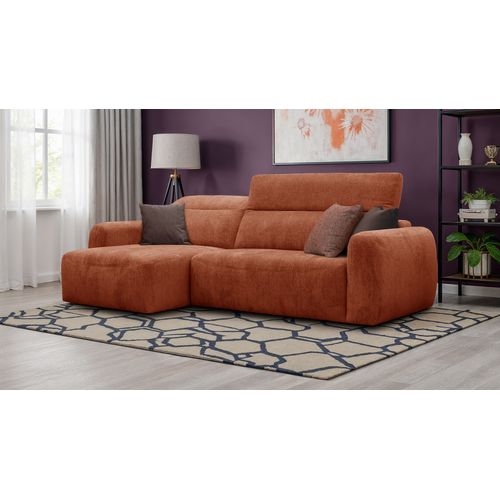 Canapé D'angle 4 Places Nero, Tissu Orange