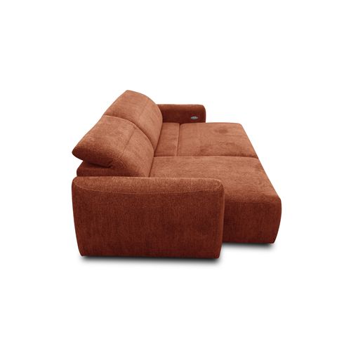 Canapé D'angle 4 Places Nero, Tissu Orange