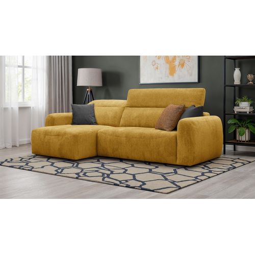 Canapé D'angle 4 Places Nero, Tissu Jaune