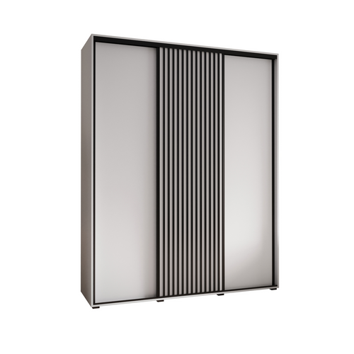 Armoire Sapporo 1 à Portes Coulissantes 205,2/190/45 3 Portes (blanc/blanc)