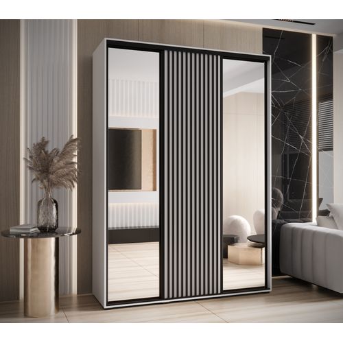 Armoire Sapporo 2 à Portes Coulissantes 205,2/170/45 3 Portes (blanc/blanc)