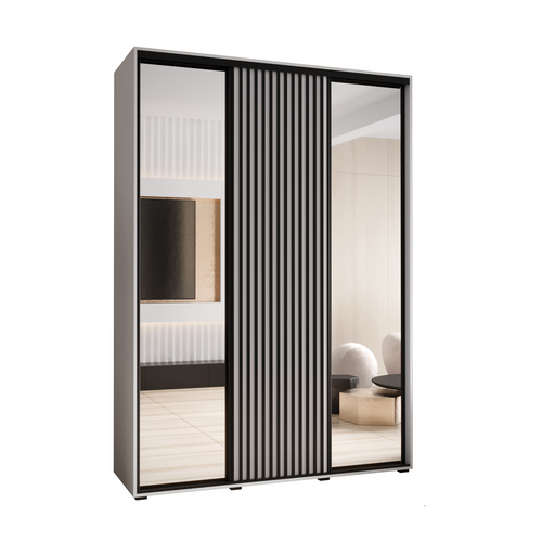 Armoire Sapporo 2 à Portes Coulissantes 205,2/170/45 3 Portes (blanc/blanc)