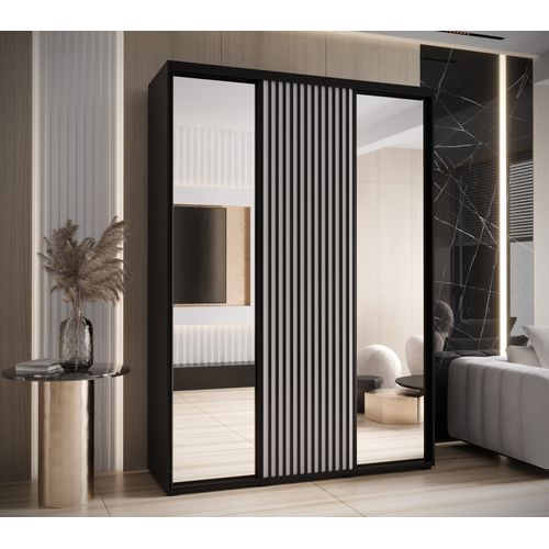 Armoire Sapporo 2 à Portes Coulissantes 205,2/170/45 3 Portes (noir/blanc)