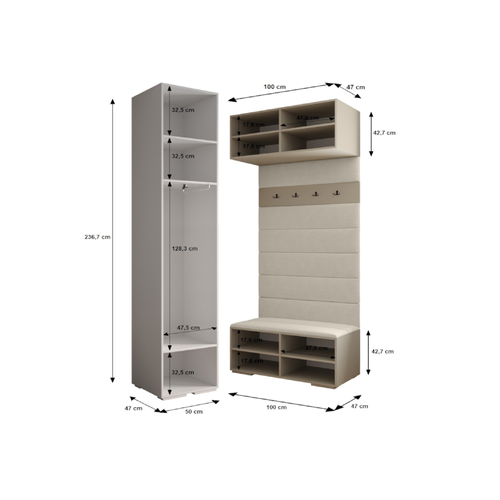 Armoire Inova 4 50/47/236,7 1 Portes (blanc)