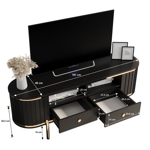 Meuble TV New York 50,5/151/40 (blanc)