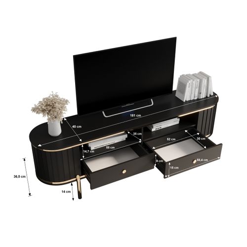 Meuble TV New York 50,5/181/40 (blanc)