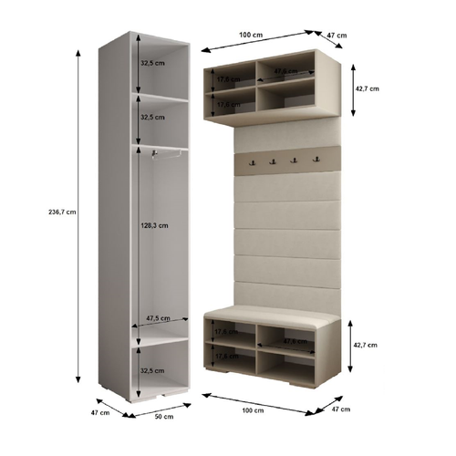 armoire Inova 2 Z11 Porte Battante 236,7/290/47 2 Portes
