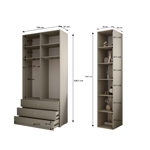 armoire Inova 2 Z11 Porte Battante 236,7/290/47 2 Portes