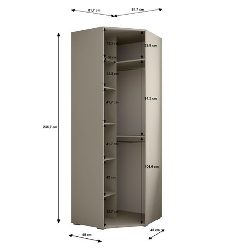 Armoire Inova 3 81,7/47/236,7 1 Portes (cachemire)