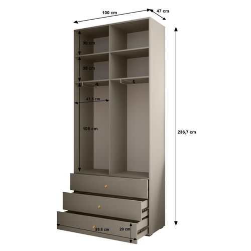 Armoire Inova 2 100/47/236,7 2 Portes (blanc)
